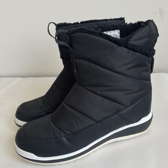 Merrell Women's US 10 Snowcreek Mid Zip Cozy Polar Waterproof Winter Boots Black - Picture 1 of 13